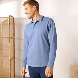 Blancheporte Polo Uni Maille Piquée Manches Longues - Homme Bleu L