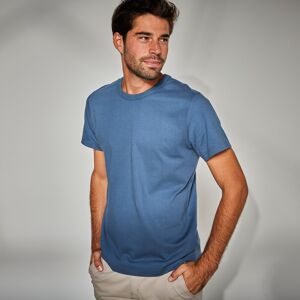 Blancheporte T-shirt Uni Col Rond Manches Courtes - Coton Biologique - Homme Bleu XL