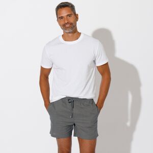 Blancheporte Short Toile Taille Élastiquee - Homme Gris 40/42