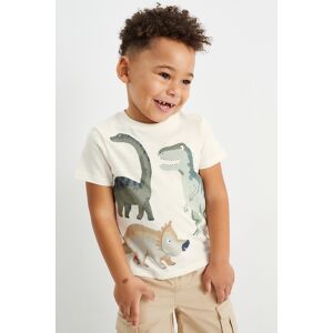 C&A Lot de 3-dinosaures-T-shirts, Blanc, Taille: 10A