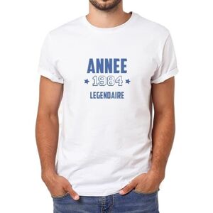 Cadeaux.com T-shirt blanc homme annee vintage annee 1984