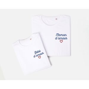 Cadeaux.com T-shirts brodes Maman et Enfant - Coeur