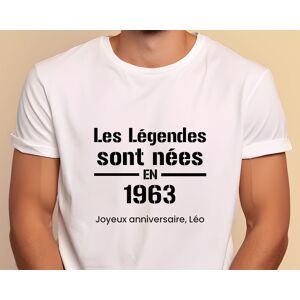 Cadeaux.com Tee shirt personnalisé homme - Les Légendes sont nées en 1963