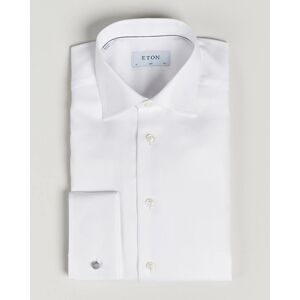 Eton Slim Fit Twill Double Cuff Shirt White