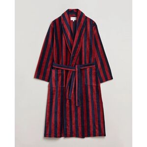 Derek Rose Cotton Velour Striped Gown Red/Blue