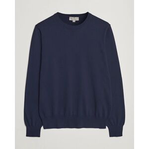 Canali Cotton Crew Neck Pullover Navy