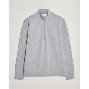 Sunspel Loopback Half Zip Sweatshirt Grey Melange