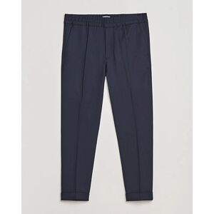 Filippa K Terry Gabardine Cropped Turn Up Trousers  Navy