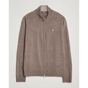 Morris Merino Full Zip Cardigan Brown