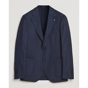 Lardini Patch Pocket Wool Blazer Navy