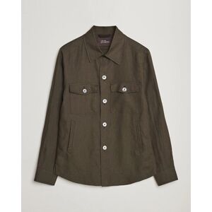 Oscar Jacobson Maverick Linen Shirt Jacket Olive