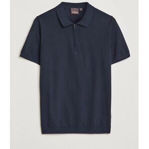 Oscar Jacobson Otto Short Sleeve Zip Polo Navy