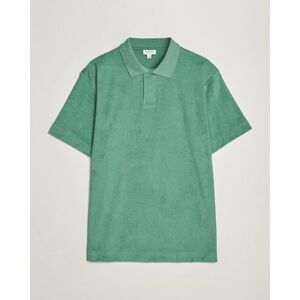 Sunspel Towelling Polo Shirt Thyme Green