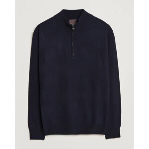 Oscar Jacobson Patton Wool Half-Zip Navy