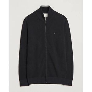 GANT Cotton Pique Full-Zip Sweater Black