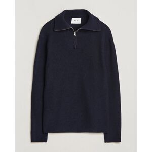 NN07 Carl Rib Knitted Half Zip Navy Blue