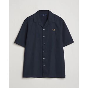 Fred Perry Pique Textured Short Sleeve Shirt Navy