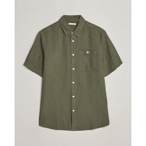 KnowledgeCotton Apparel Regular Short Sleeve Linen Shirt Burned Olive