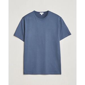 Sunspel Crew Neck Cotton Tee Slate Blue