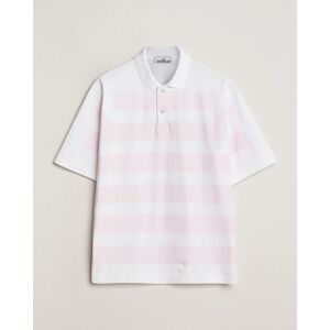 Stone Island Marina Striped Cotton Poloshirt White