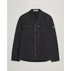 Stone Island Cotton Twill Stretch Zip Overshirt Black