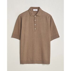 Lardini Structured Linen/Cotton Polo Brown