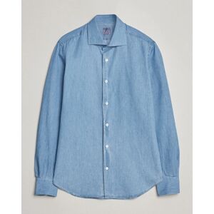 Mazzarelli Soft Cotton Denim Shirt Blue Wash