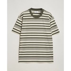 NN07 Adam Striped Crew Neck T-Shirt Capers Green