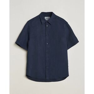 NN07 Arne Tencel/Linen Short Sleeve Shirt Navy Blue
