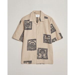 NN07 Ole Printed Short Sleeve Shirt Oatmeal