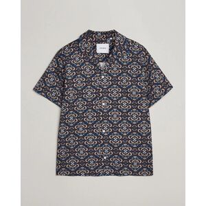 Les Deux Hendrix Printed Short Sleeve Shirt Dark Navy