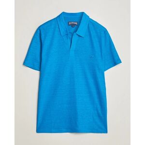 Vilebrequin Pyramid Linen Jersey Polo Bleu Hawaii