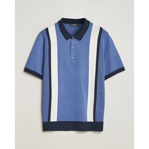 JLindeberg Reymond Stripe Knitted Polo Bijou Blue