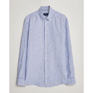 Eton Slim Fit Striped Linen Shirt Blue/White