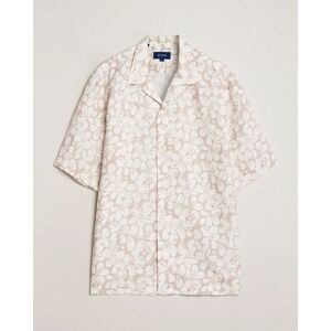 Eton Printed Floral Linen Resort Shirt Beige
