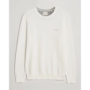 GANT Cotton Pique Crew Neck Sweater Eggshell