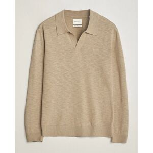 GANT Cotton/Linen Knitted Polo Dried Clay