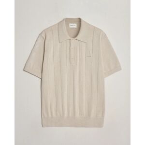GANT Pointelle Structured Knitted Polo Silky Beige