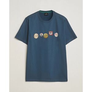 PS Paul Smith Organic Cotton Badges Crew Neck T-Shirt Blue