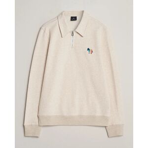 PS Paul Smith Cotton/Linen Zebra Half Zip Off White