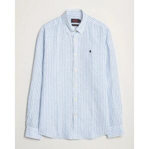 Morris Douglas Linen Stripe Shirt Light Blue