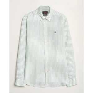 Morris Douglas Linen Stripe Shirt Light Green