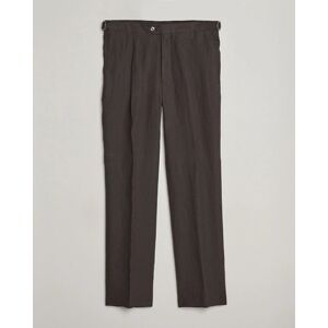 Oscar Jacobson Delon Linen Trousers Brown