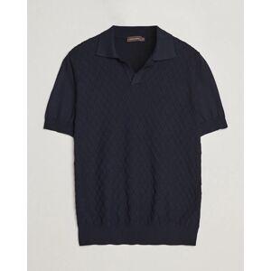 Oscar Jacobson Mirza Structured Cotton Polo Navy