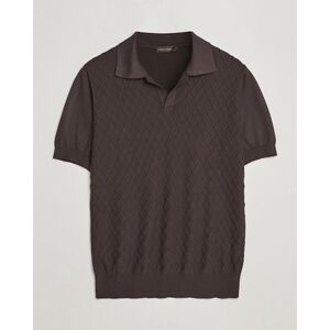 Oscar Jacobson Mirza Structured Cotton Polo Brown