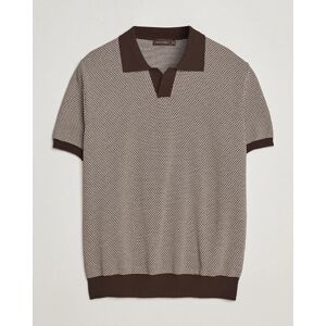 Oscar Jacobson Dalius Structured Cotton Polo Brown