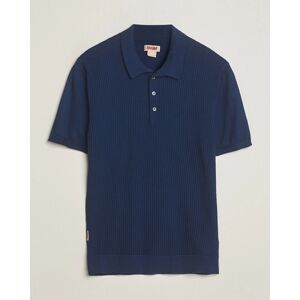 Baracuta Waffle Knitted Polo Navy