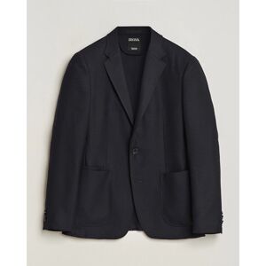 Zegna Unconstructed Wool Blazer Navy