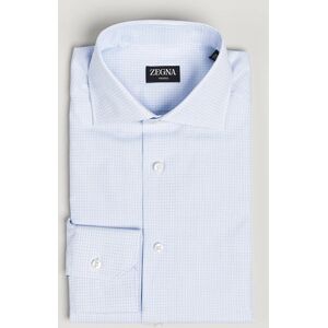 Zegna Slim Fit Dress Shirt Light Blue Check