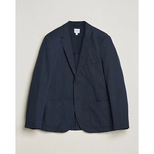 Sunspel Unconstructed Cotton/Linen Blazer Navy